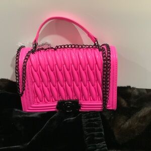 Barbie Bubblegum Pink Quilted Chain Shoulder Bag